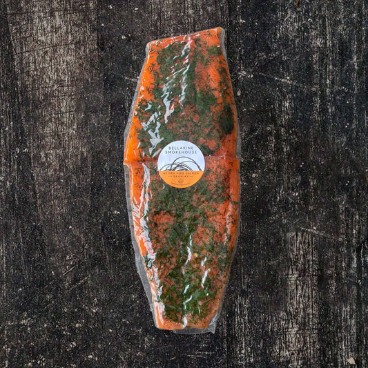 PRE-ORDER by 2nd DEC - UNSLICED Gravlax - Whole side NZ King Salmon Gravlax $100 deposit, final weight calculated on production $179.95/kg